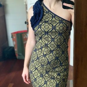 Navy and Gold Cocktail Dress